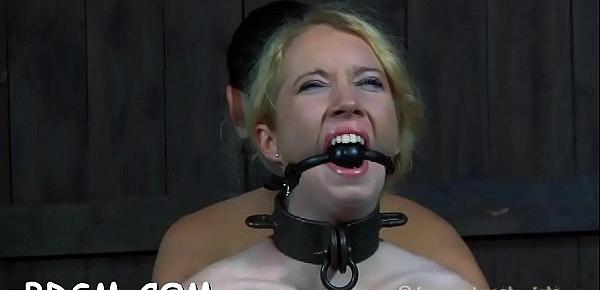  Tough cutie is gagged up and caned zealously
